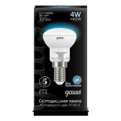 Картинка лампа светодиодная Gauss R39 E14 4Вт 4100K GAUSS LED R39 E14 4W 4100K 370Lm RA>90 230V арт. 106001204 купить 
